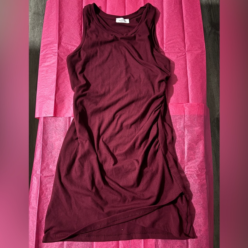 Kaileigh Red Halter Ruched Sheath Dress
